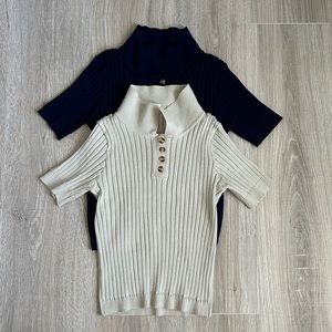 Urban Outfitters Ribbed Collar Shirt Bundle